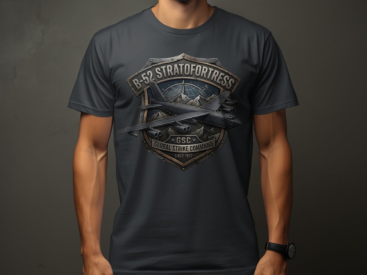 B-52 Stratofortress T-Shirt, Military Aviation Shirt, Global Strike Command Air Force Tee, Veteran Gift Graphic Tee, Pilot History Top