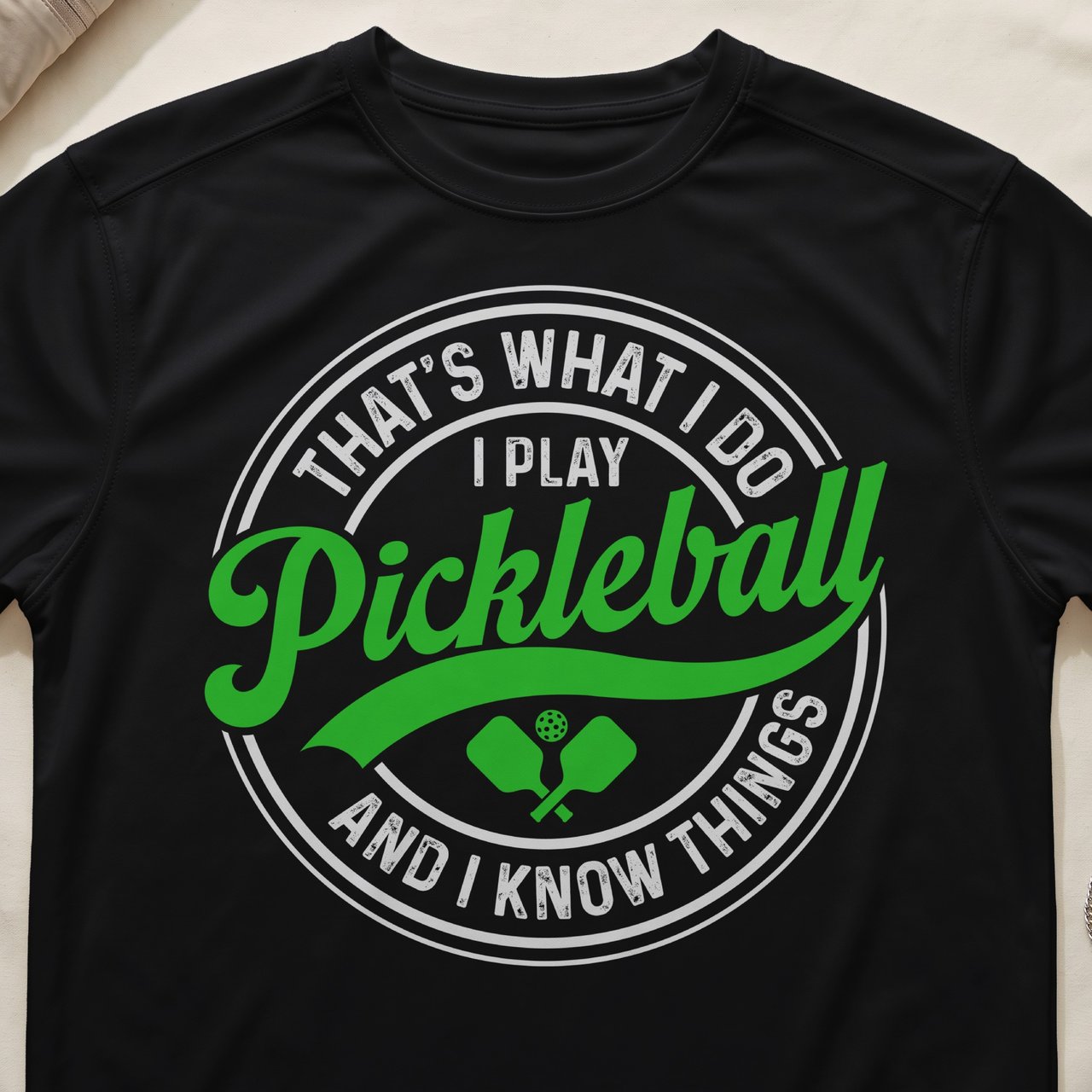 Pickleball Sport-Tek Performance Tee, That's What I Do I Play Pickleball And I Know Things, Court Apparel