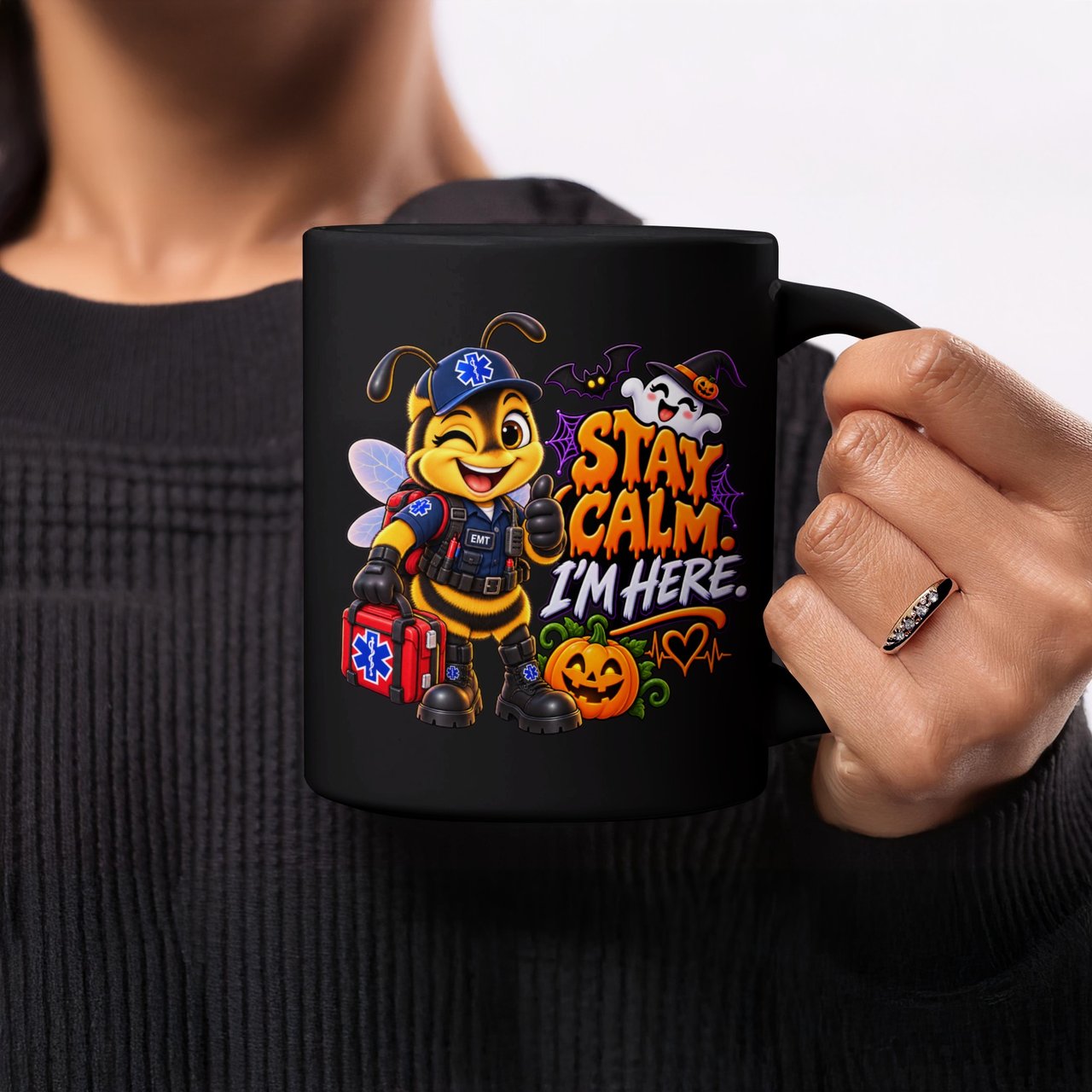 Stay Calm I'm Here EMT Bee Mug