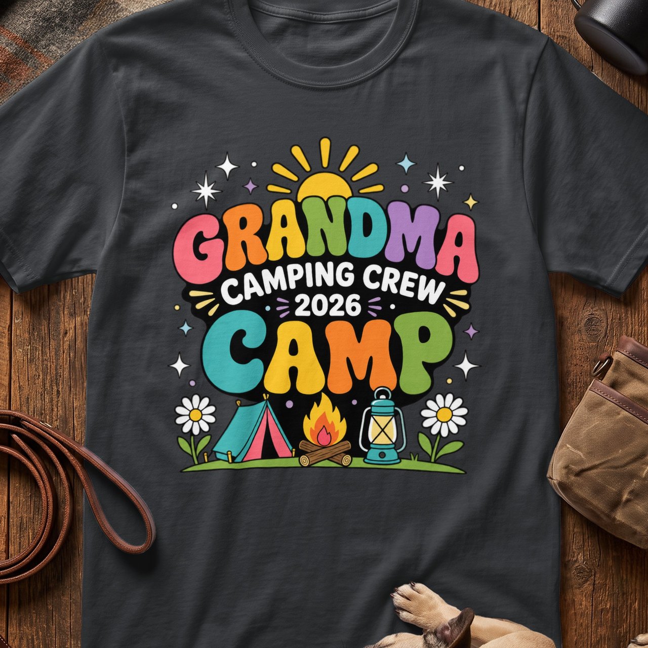 Groovy Grandma Camping Crew 2026 T-Shirt