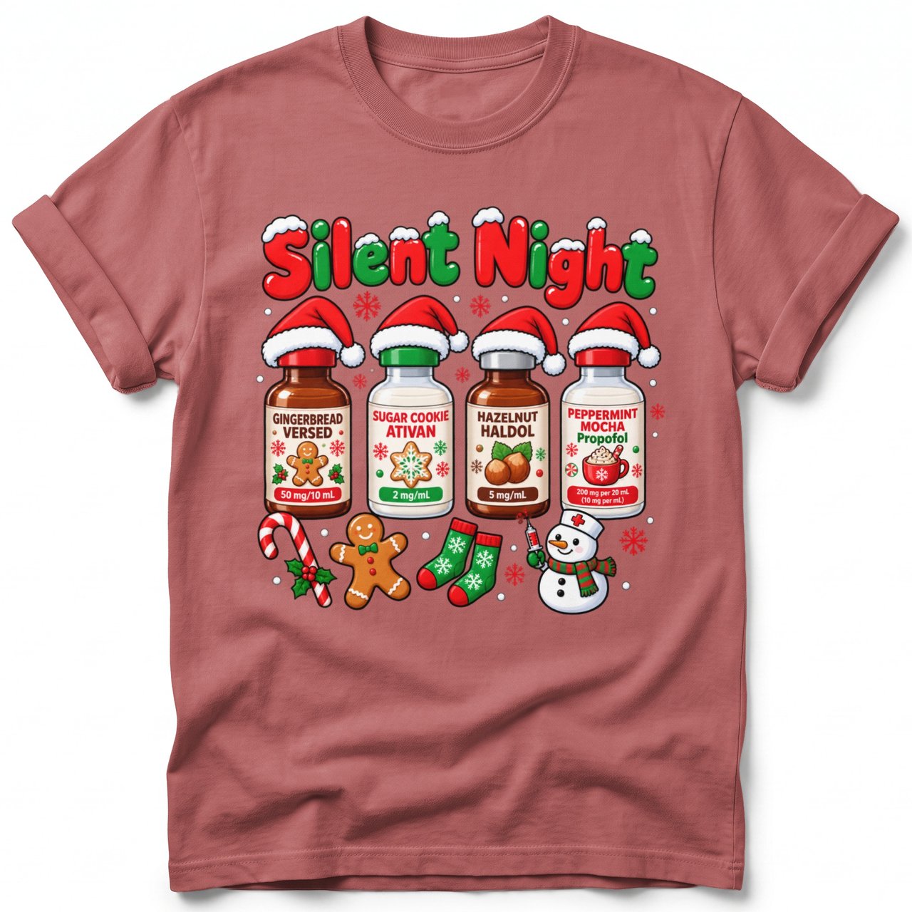 Silent Night Nurse Christmas Tee