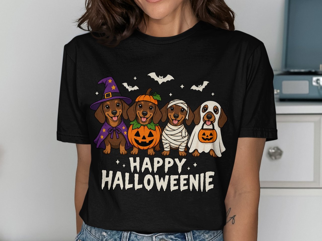 Happy Halloweenie Dachshund Tee