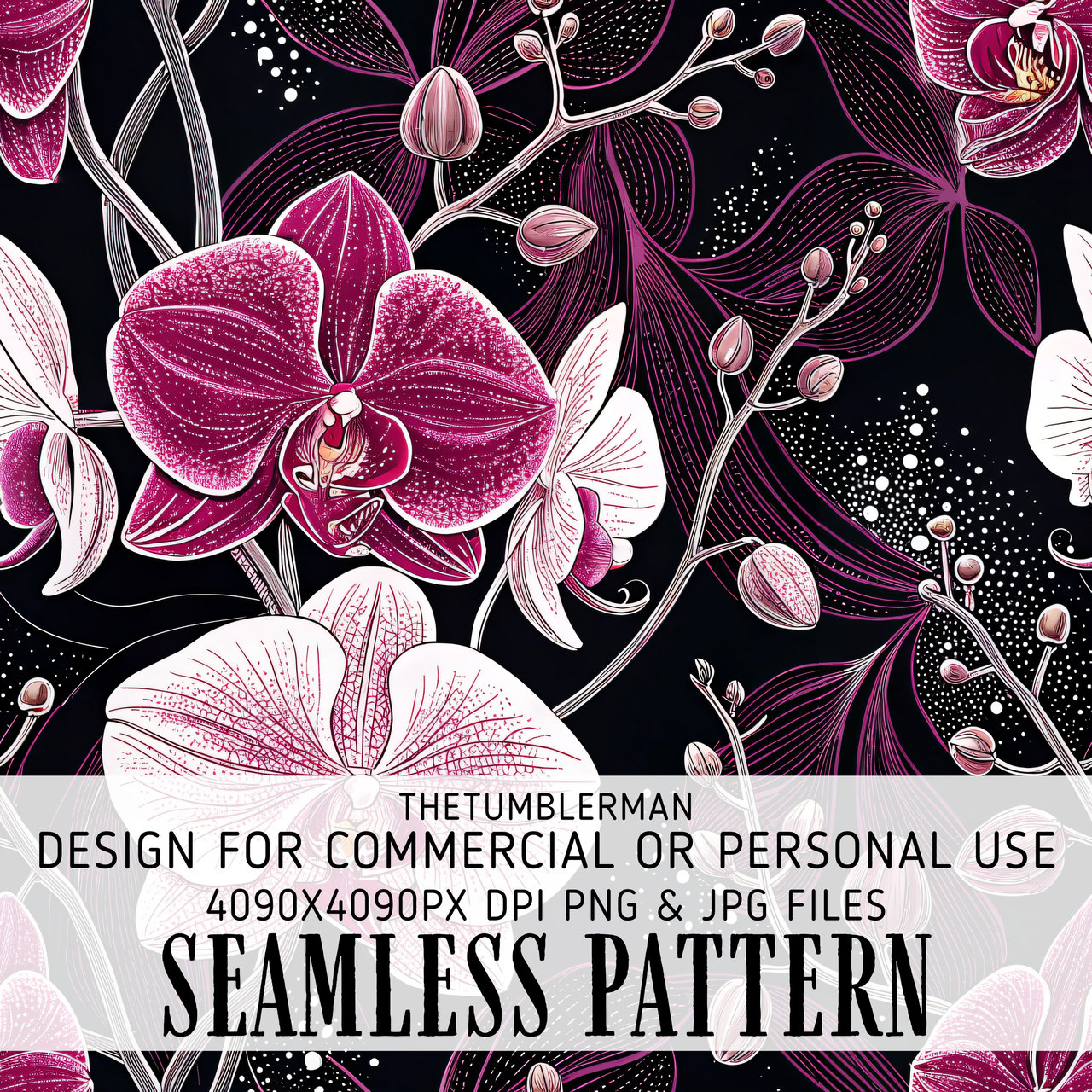 Orchid Tumbler Design, Floral Digital Paper, Watercolor Flower Background, Printable Tumbler Png, Junk Journal Paper, Digital Scrapbooking