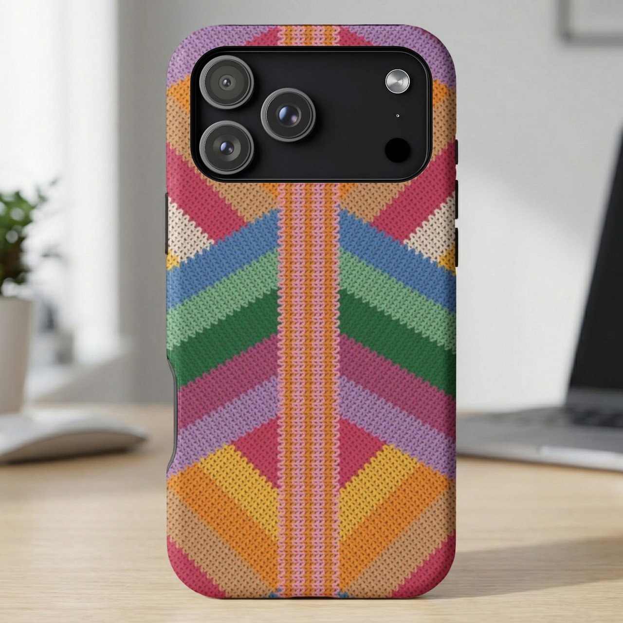 Colorful Knit Pattern MagSafe® Phone Case