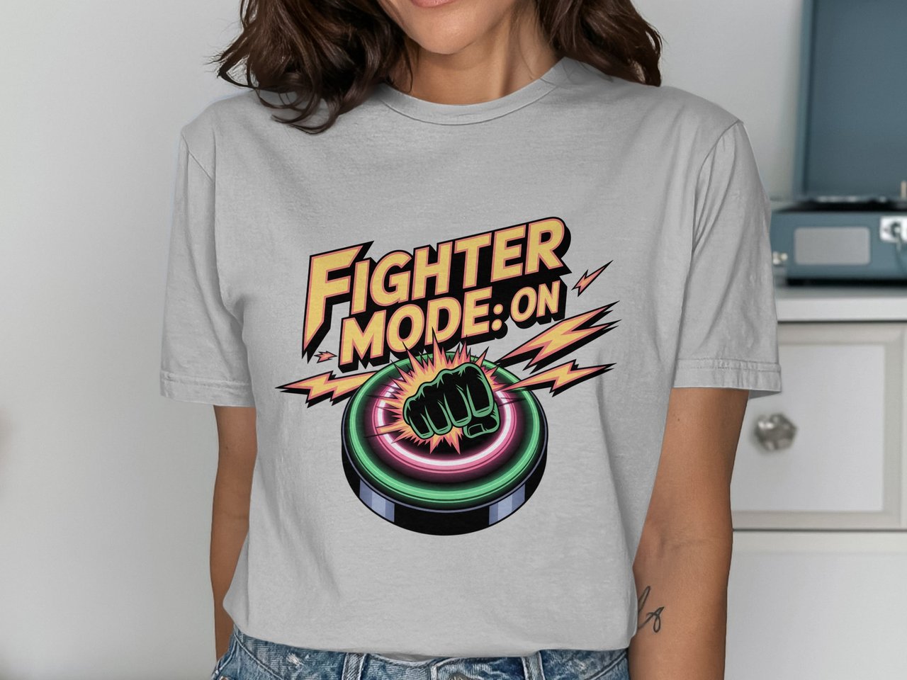 Cancer fighting t-shirt, Fighter Mode On T-Shirt, Punch Design Shirt, Inspirational Cancer Shirt, Hope T-Shirt, Funny T-Shirt, Support Gift
