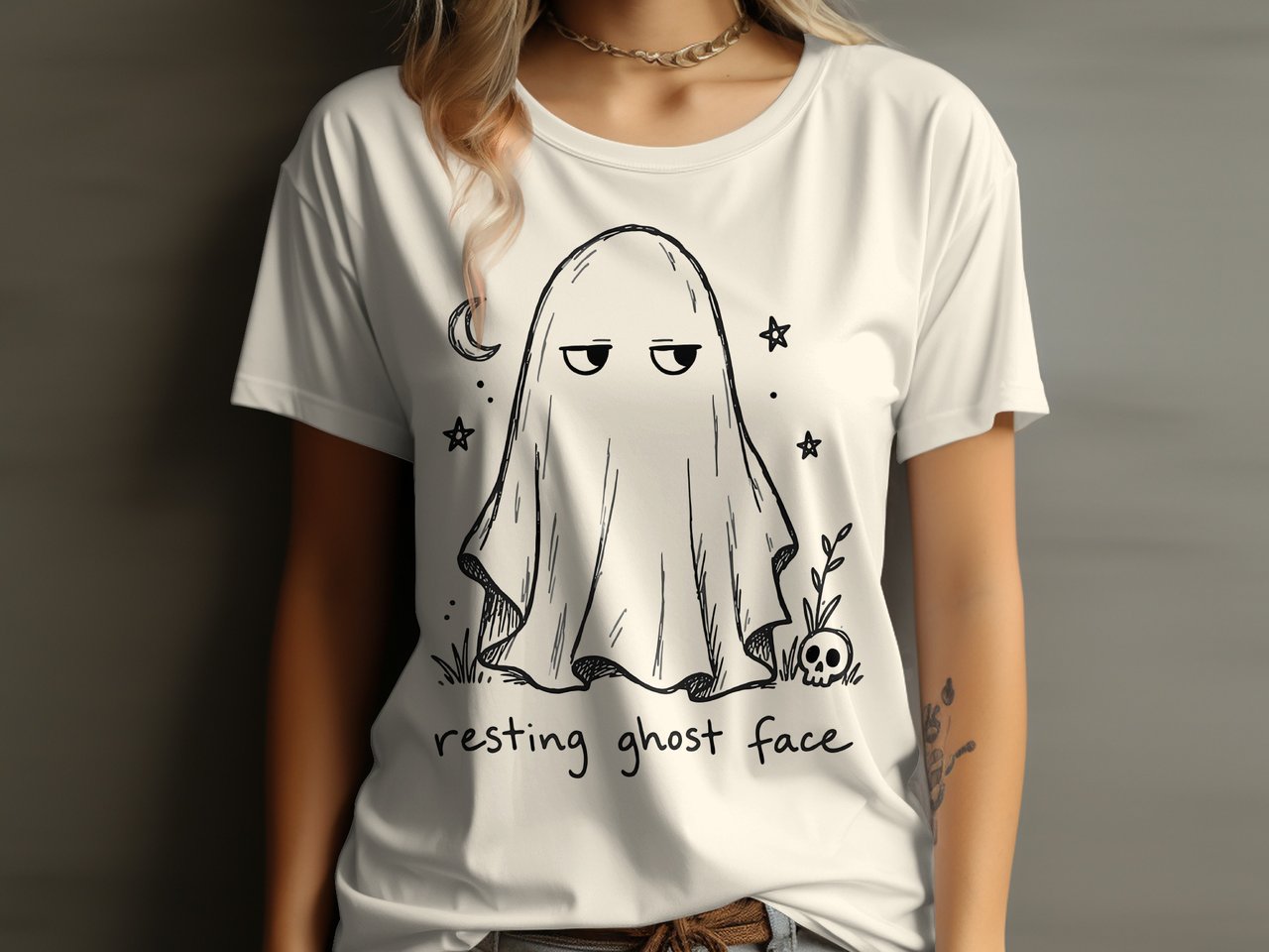 Resting Ghost Face Tee or Sweatshirt