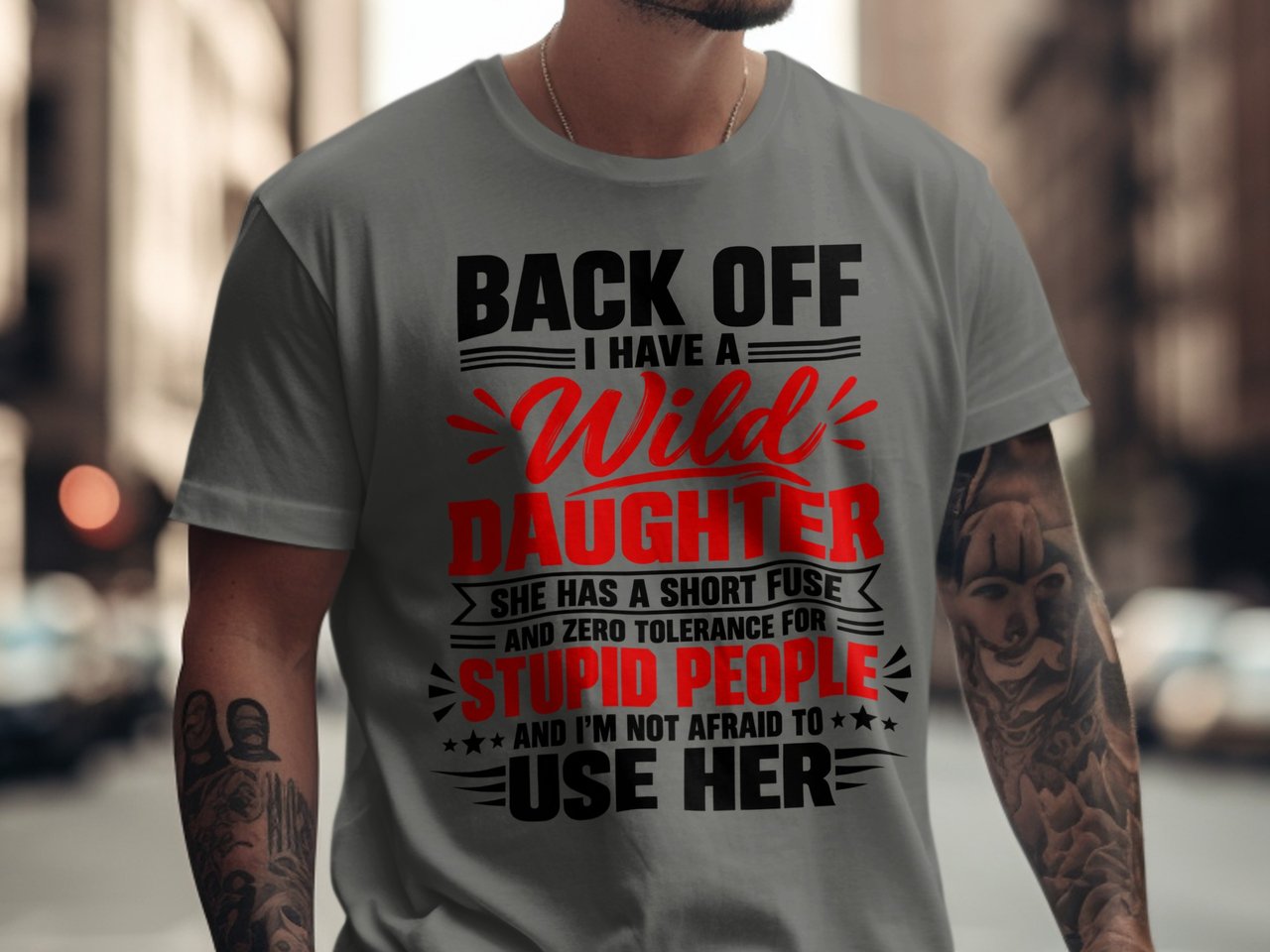 Wild Daughter Parent Shirt, Funny Sarcastic Mom or Dad Tee, Comfort Colors 1717 Graphic Tee