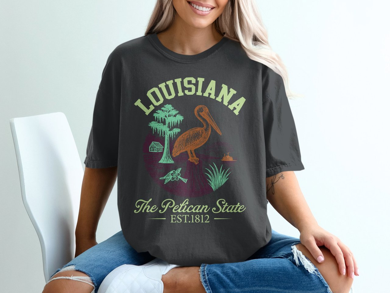 Louisiana Pelican State Est. 1812 T-Shirt