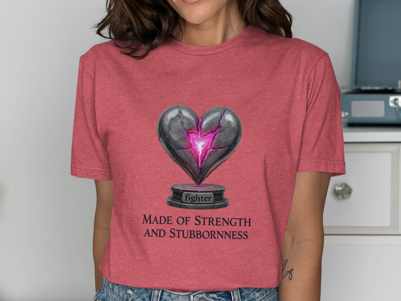 Cancer fighting t-shirt, Strength TShirt, Stubbornness Shirt, Heart Design, Fighter Tee, Cancer Awareness, Support Gift, Survivor Shirt