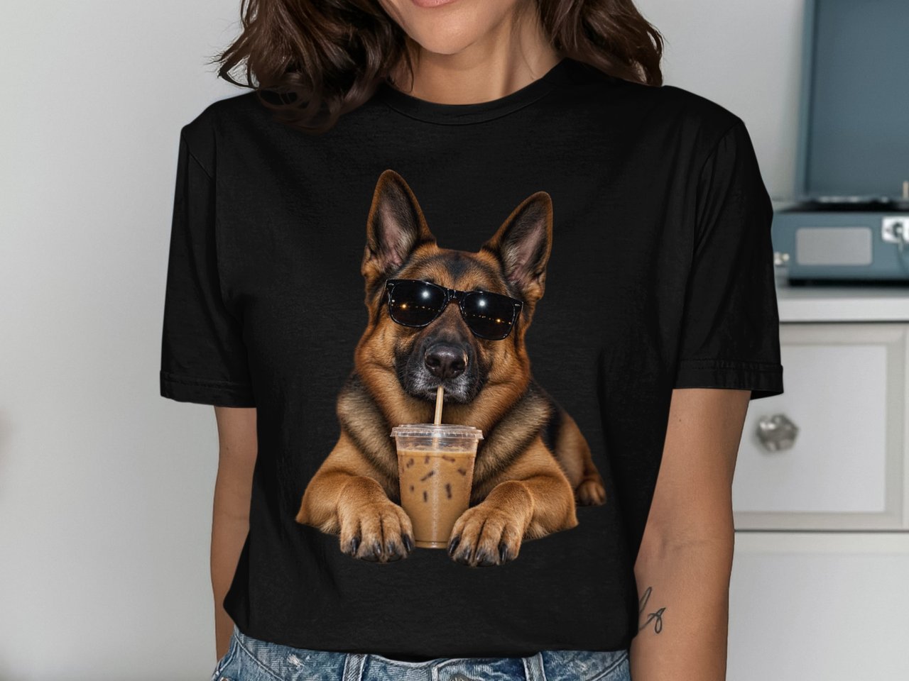 Cool German Shepherd Iced Coffee Tee
