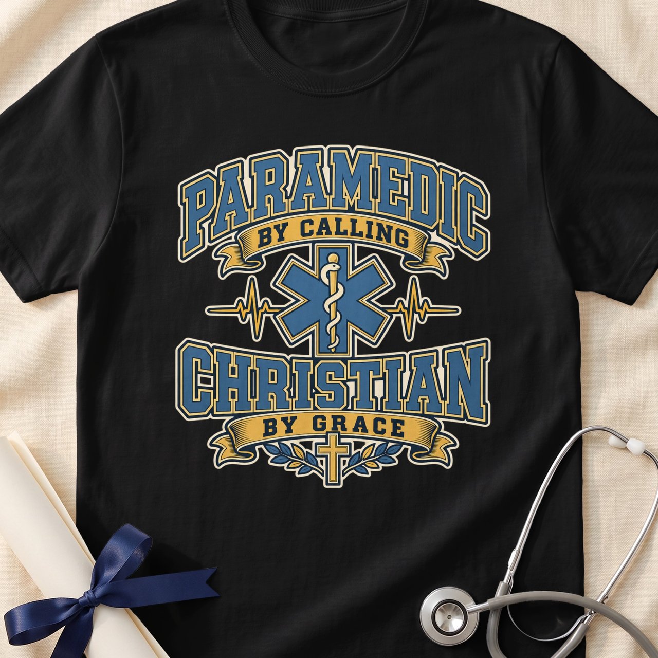Paramedic by Calling Christian by Grace T-Shirt