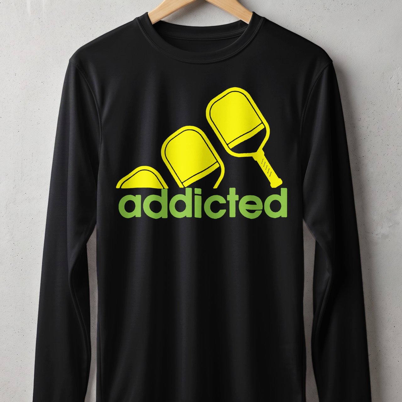 Pickleball Sport-Tek Long Sleeve Tee, addicted, Outdoor Performance UV Sun Shield Shirt for Players