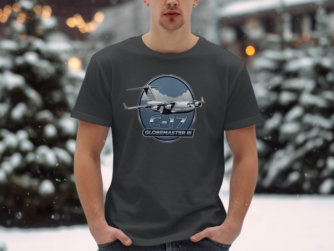 C-17 Globemaster III Military Aircraft T-Shirt, Air Force Veteran Patriotic Tee, Aviation Enthusiast Gift for Him