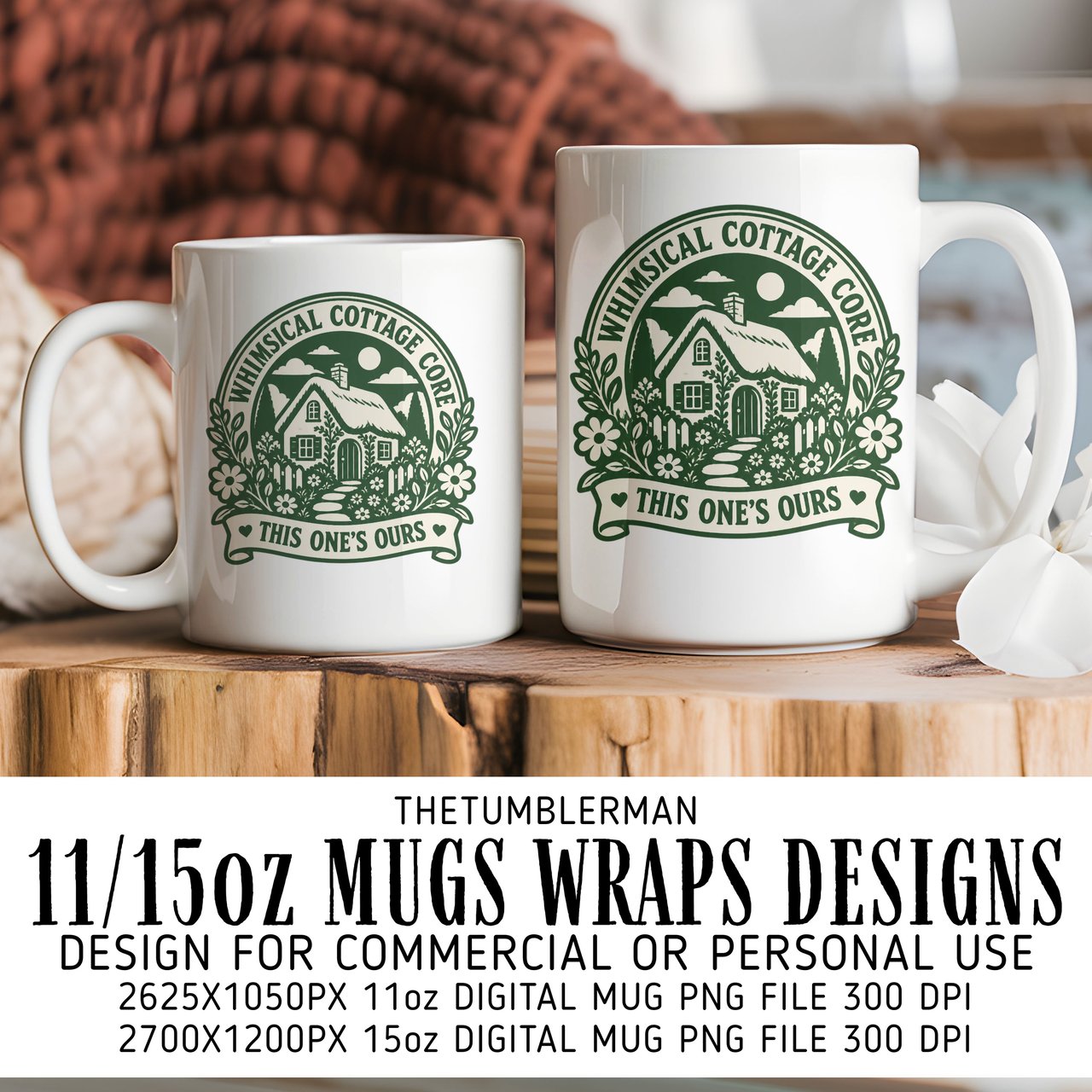 Whimsical Cottagecore Mug Wrap