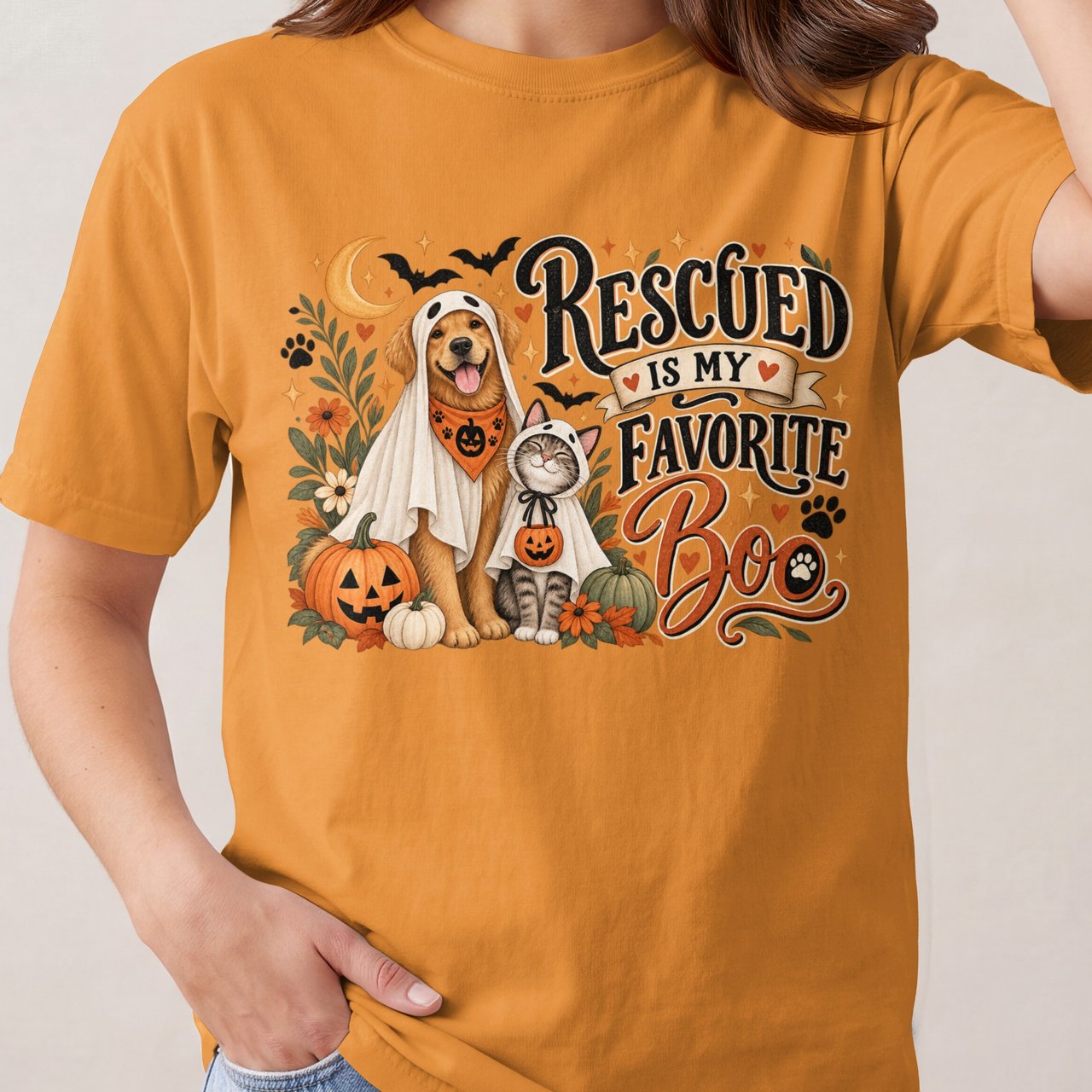 Rescued Is My Favorite Boo Tee