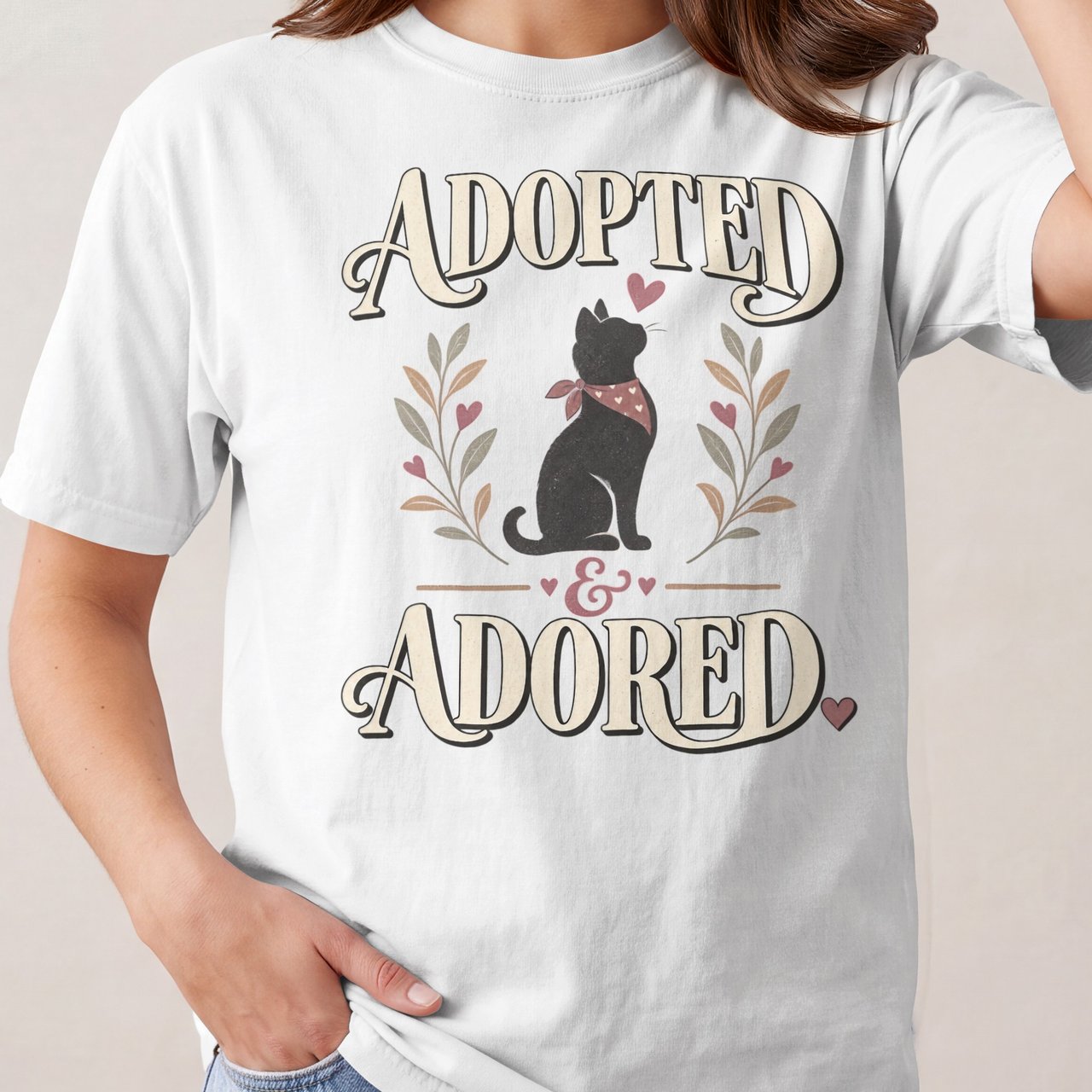 Adopted And Adored Cat Tee