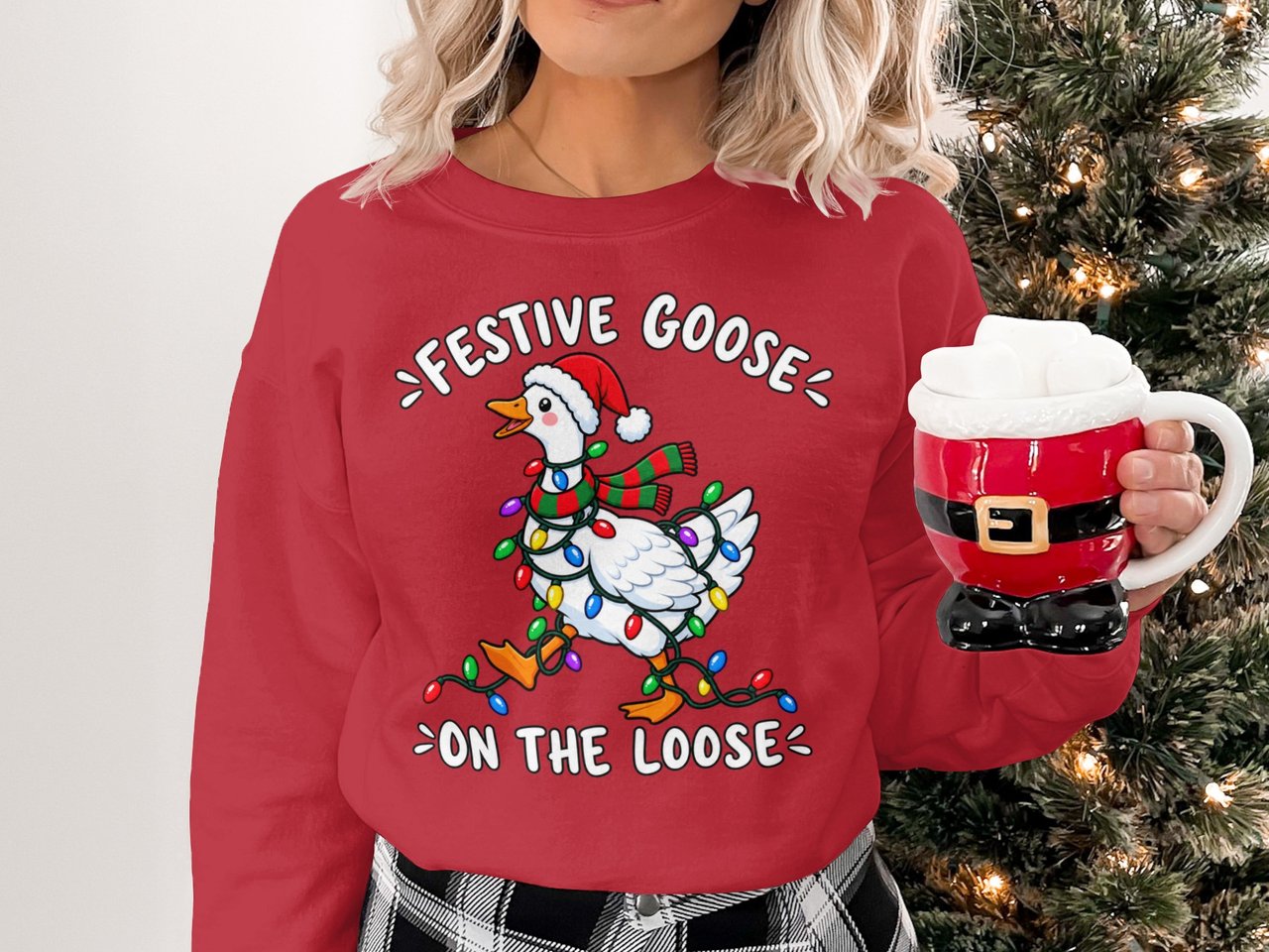 Festive Goose On The Loose Sweatshirt