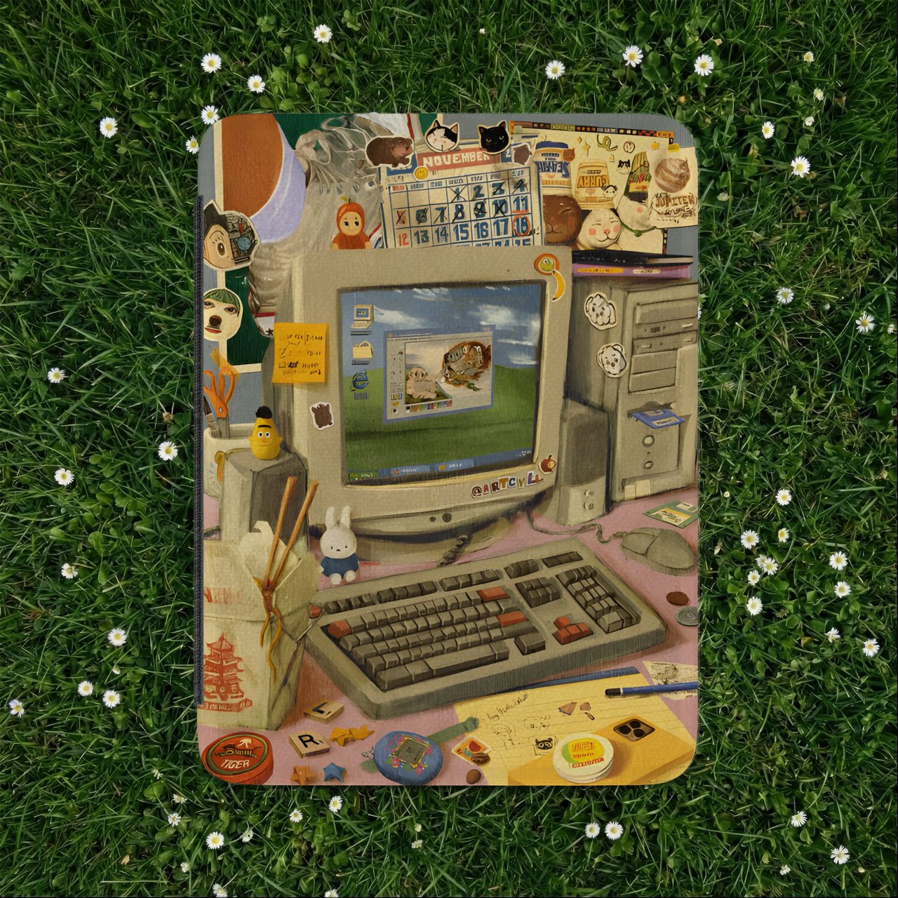 Retro 90s Computer Desk Kindle Case