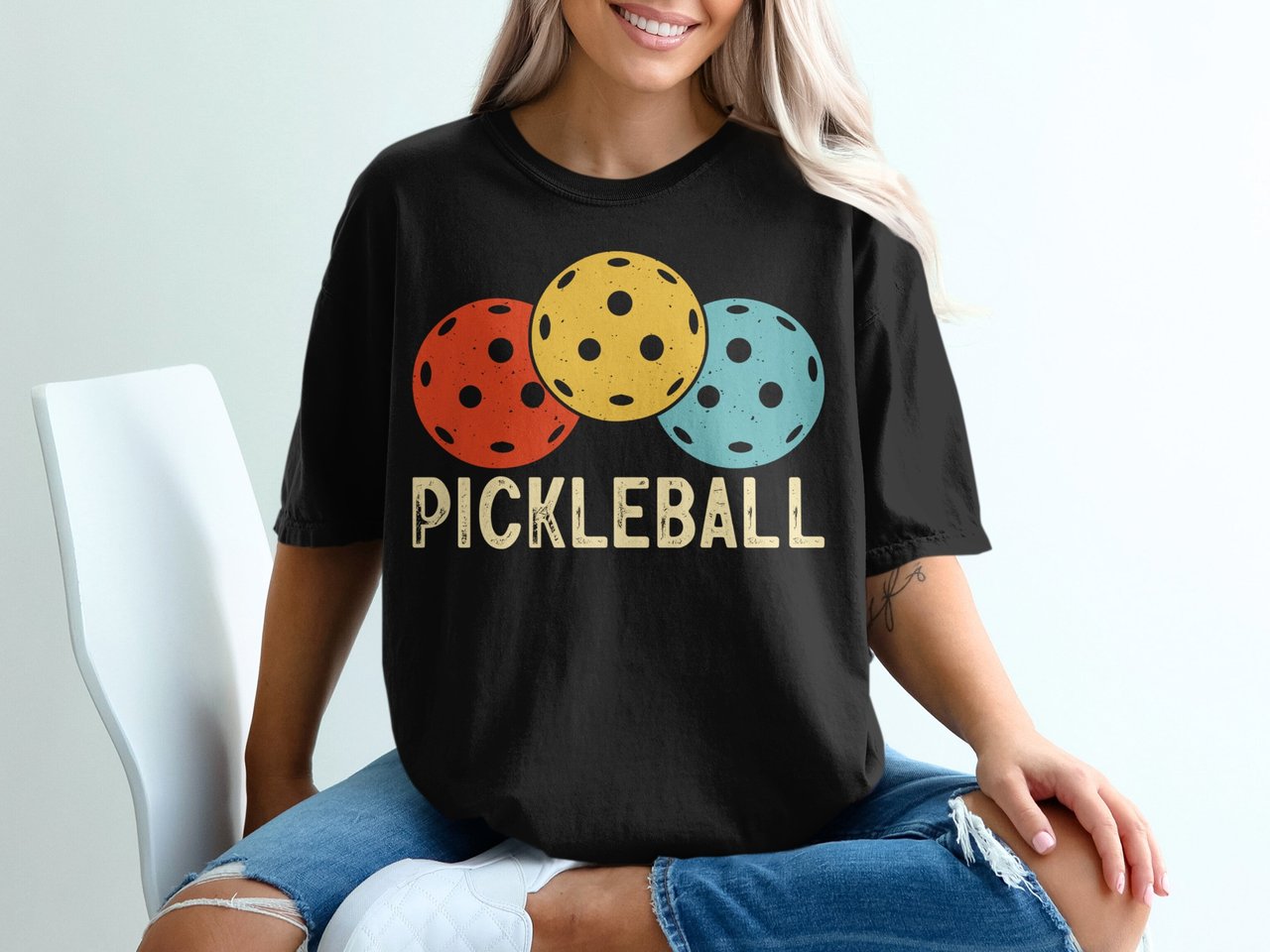 Pickleball Comfort Colors Shirt, Pickleball, Vintage Graphic Tee Retro Sportswear Top