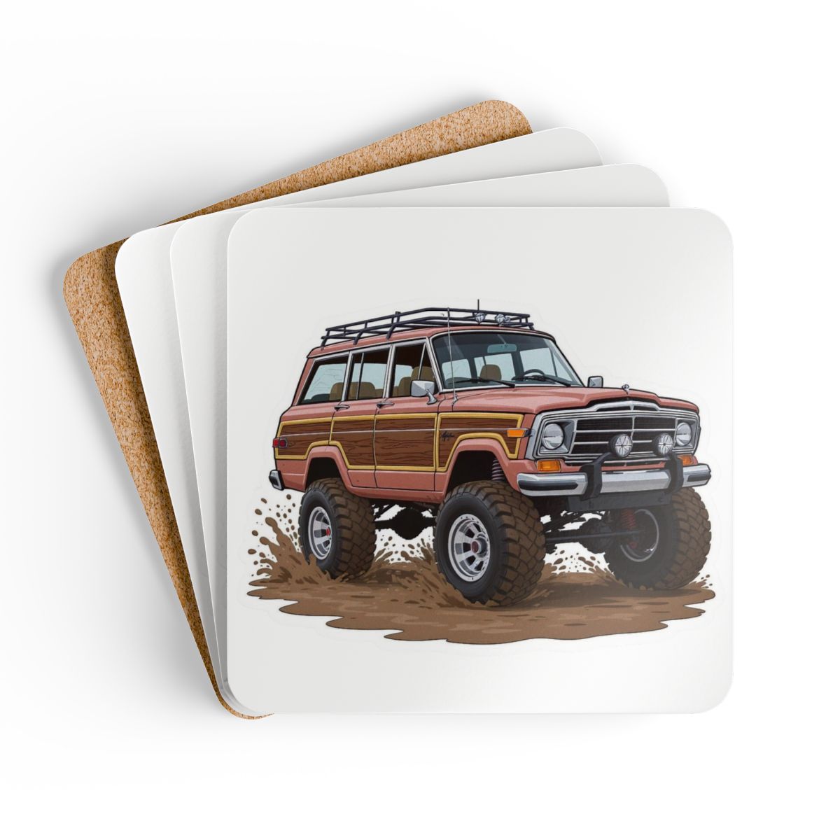 Grand Wagoneer Corkwood Coaster Set, The Waggy, Woody, Car Coasters, Fun Home Decor, Petralla Shop, Cars Section