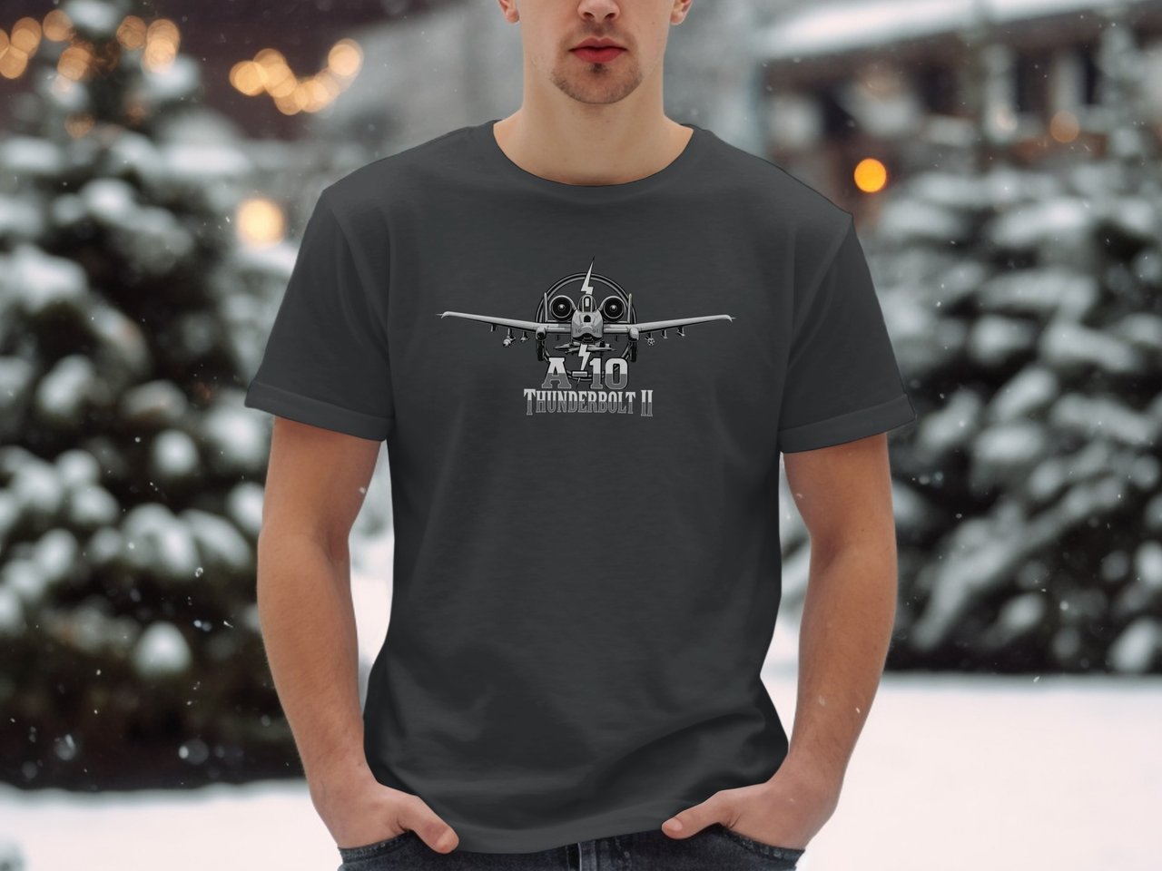 A-10 Thunderbolt II Warthog T-Shirt | Military Aircraft Pilot Gift | Veteran Air Force Fighter Jet Graphic Tee for Him