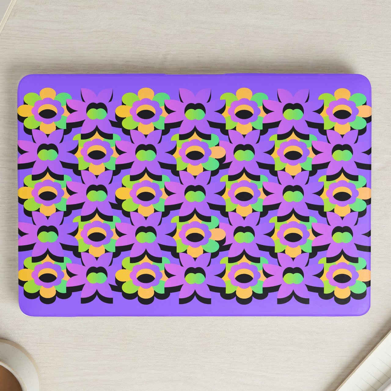 Retro Purple Floral MacBook Case
