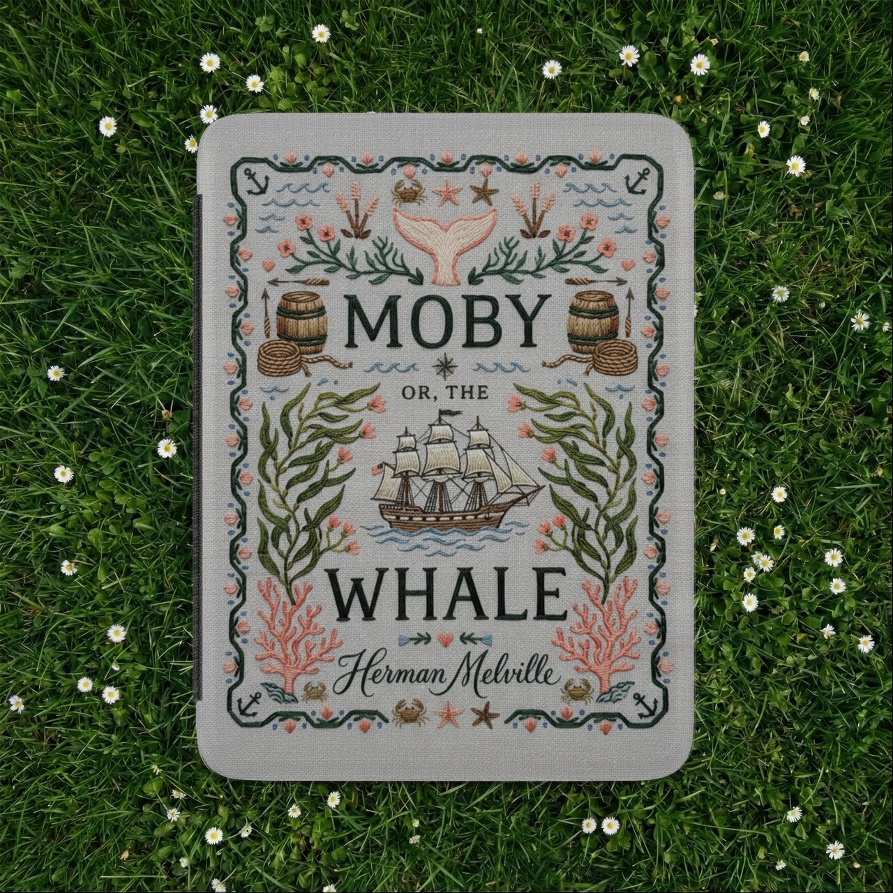 Moby Dick Embroidered Kindle Case