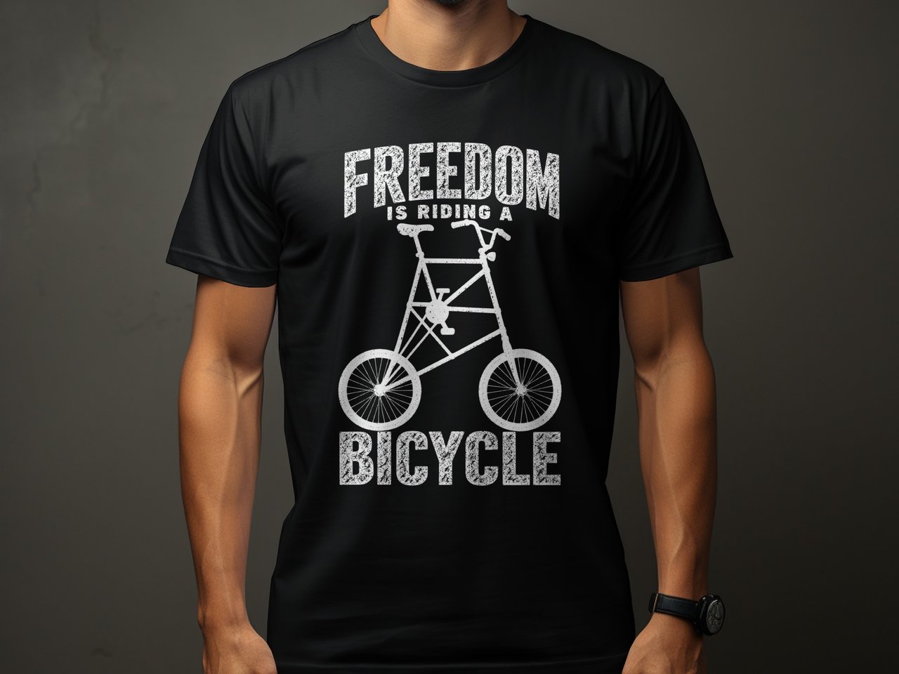 Freedom Is Riding a Bicycle | Tall Bike T-Shirt