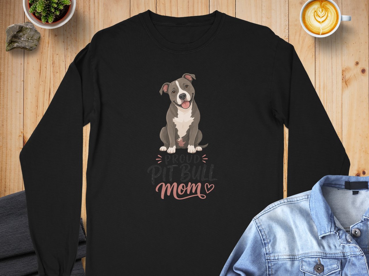Proud Pit Bull Mom Long Sleeve Tee