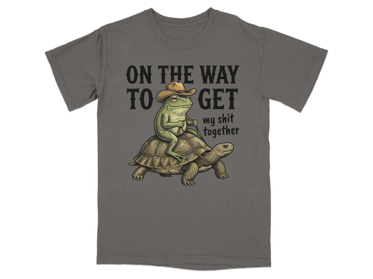On The Way Frog & Tortoise Humor T-Shirt