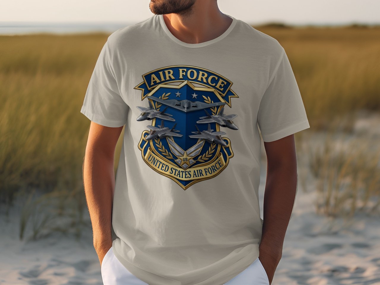 US Air Force Emblem T-Shirt, Patriotic Military Aircraft Tee, Air Force Veteran Gift, American Air Power Apparel