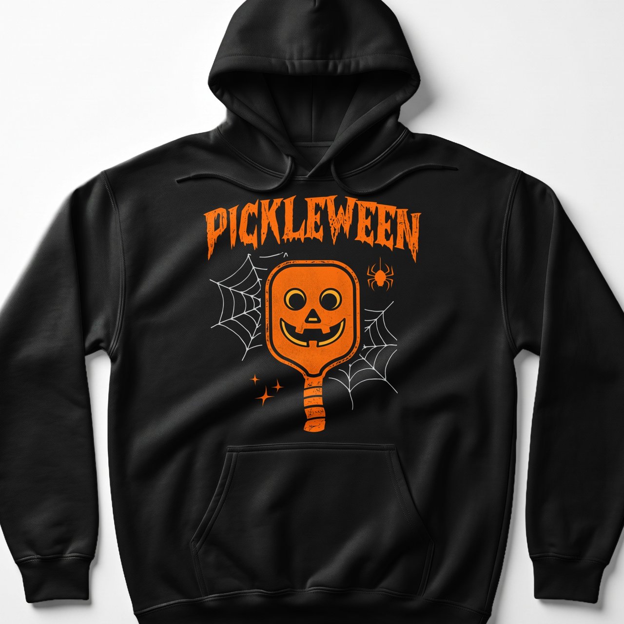 Pickleball Gildan Fleece Hoodie, Pickleween Halloween Pumpkin Paddle Graphic, Cozy Fall Court Pullover