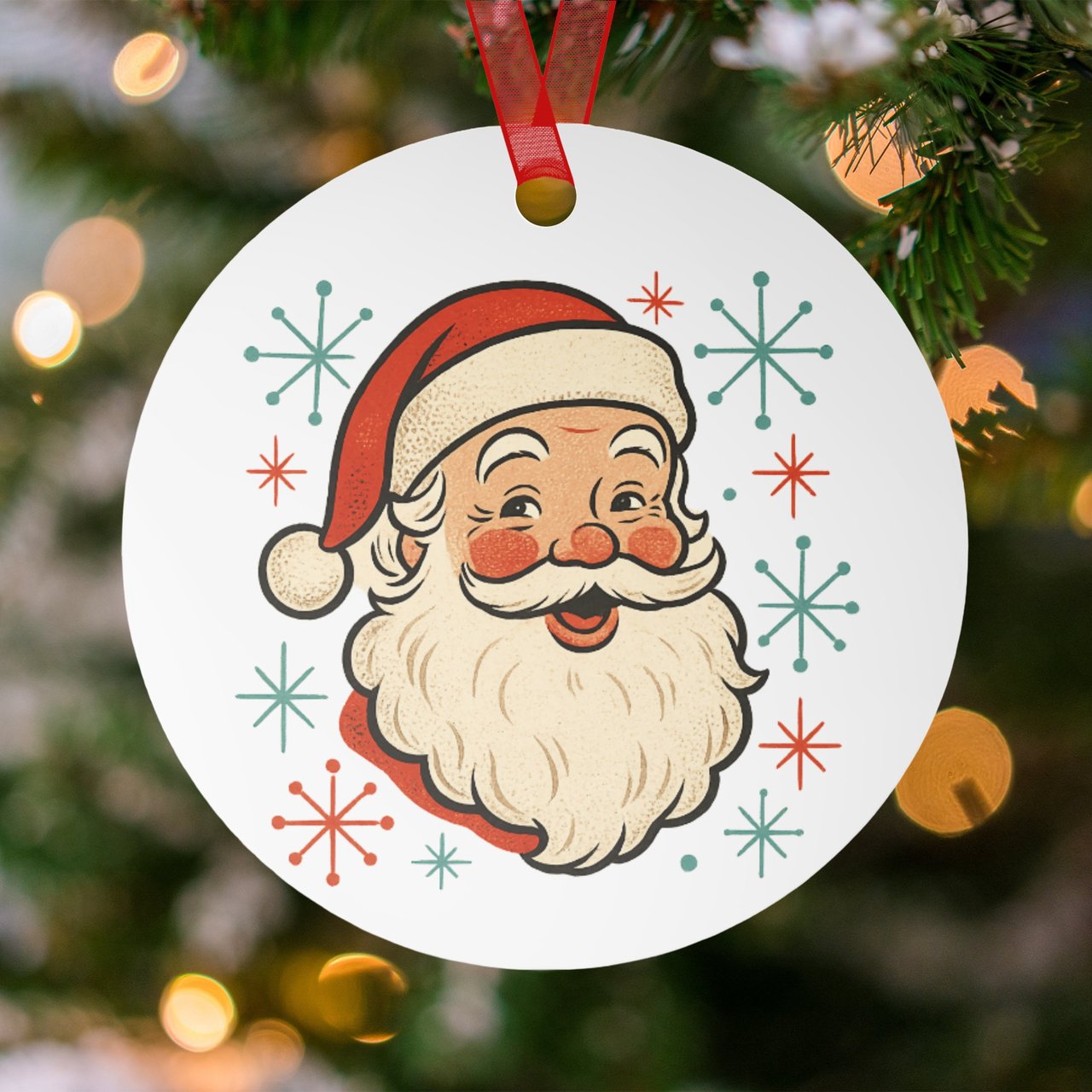 Retro Vintage Santa Ornament