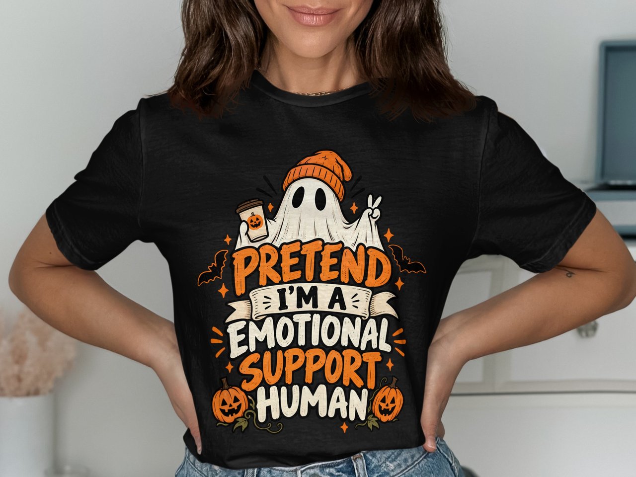Emotional Support Human Ghost Tee or Sweatshirt