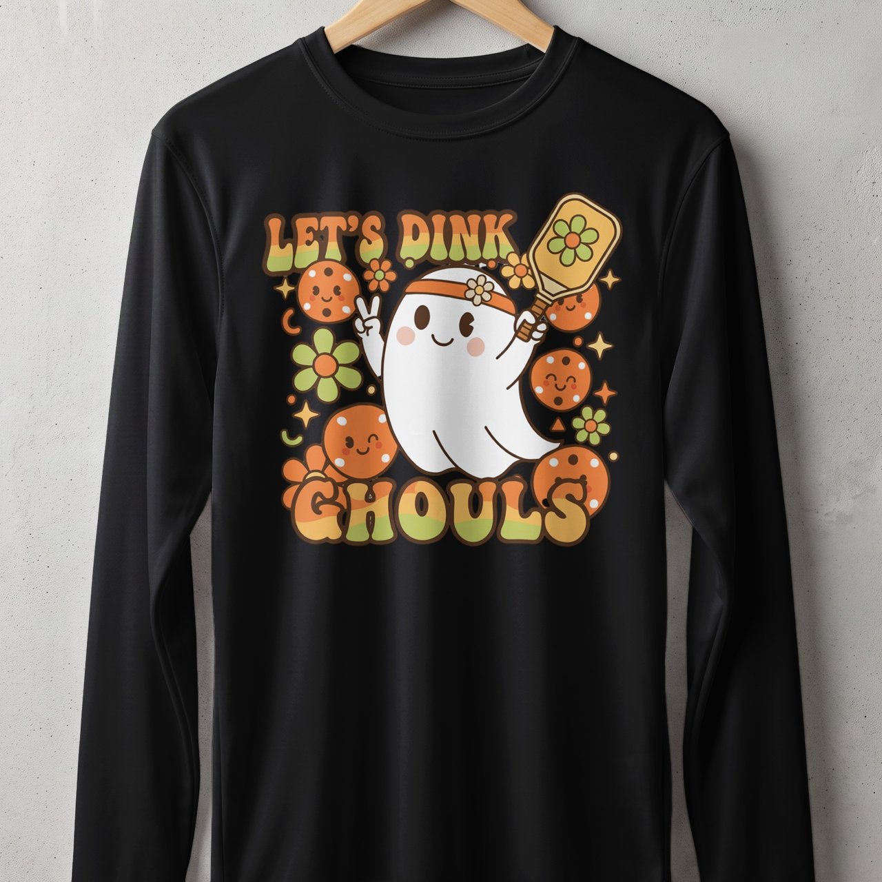 Pickleball Sport-Tek Long Sleeve Tee, Let's Dink Ghouls, Sun Shield Shirt