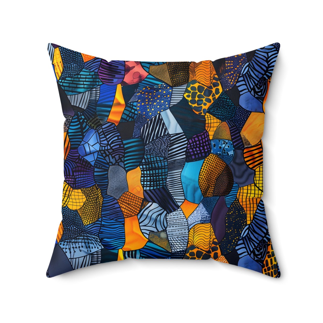 Vibrant Mosaic African Print Throw Pillow