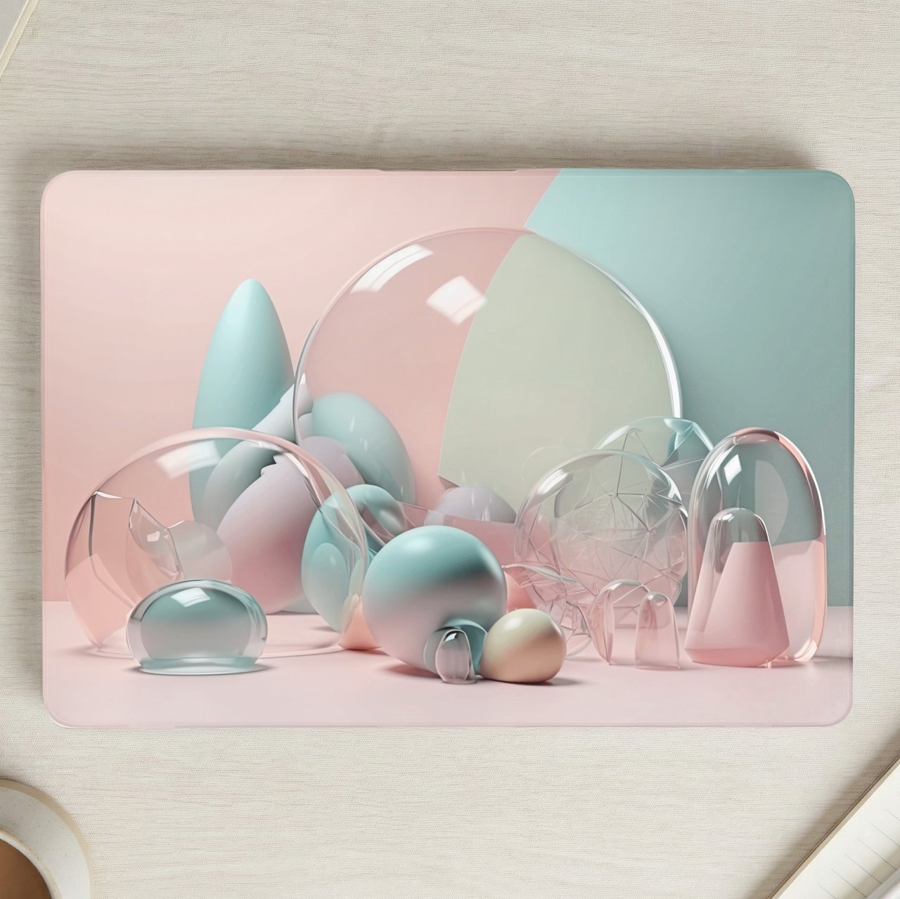 Pastel 3D Shapes MacBook Case