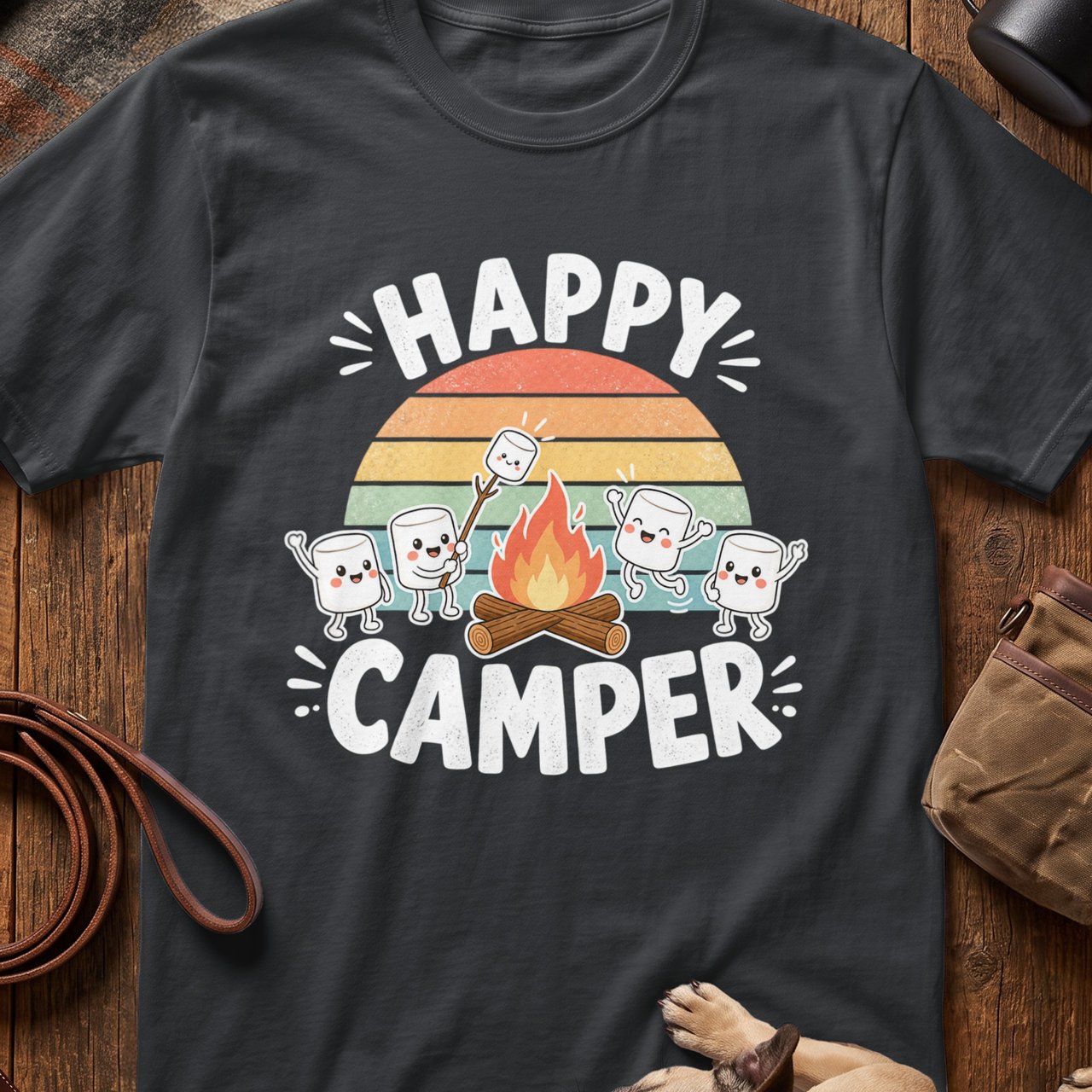Happy Camper Campfire Marshmallow T-Shirt
