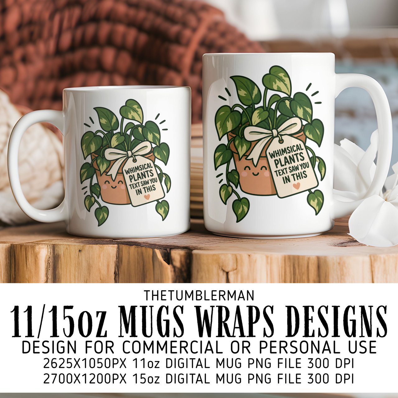 Whimsical Potted Plant Mug Digital