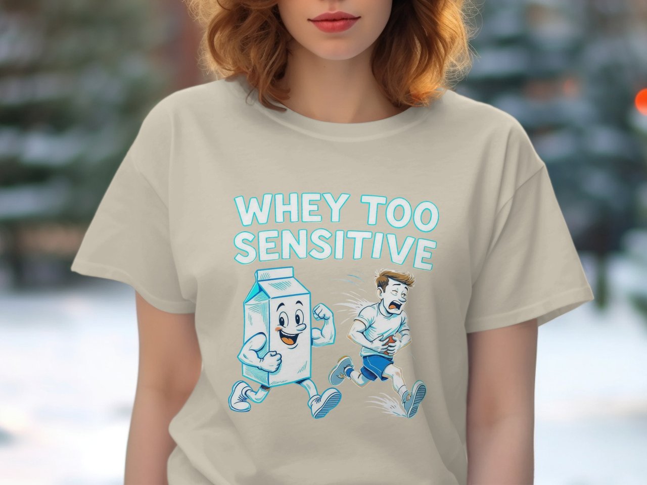 Whey Too Sensitive T-Shirt, Lactose Intolerant Shirt, Funny Food Shirt, Milk Cartoon, Running Man Graphic Tee, Unique Etsy Find