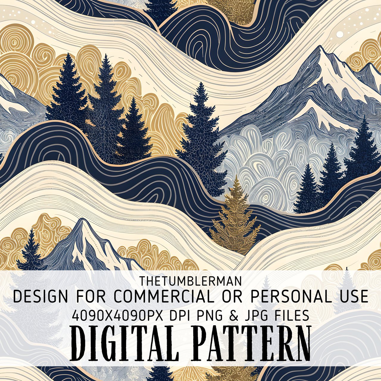 Digital Art, Digital Pattern, Forest Pattern, Mountain Pattern, Digital Paper, Digital Download, Digital Bundle, Tree Pattern, Mountain Art