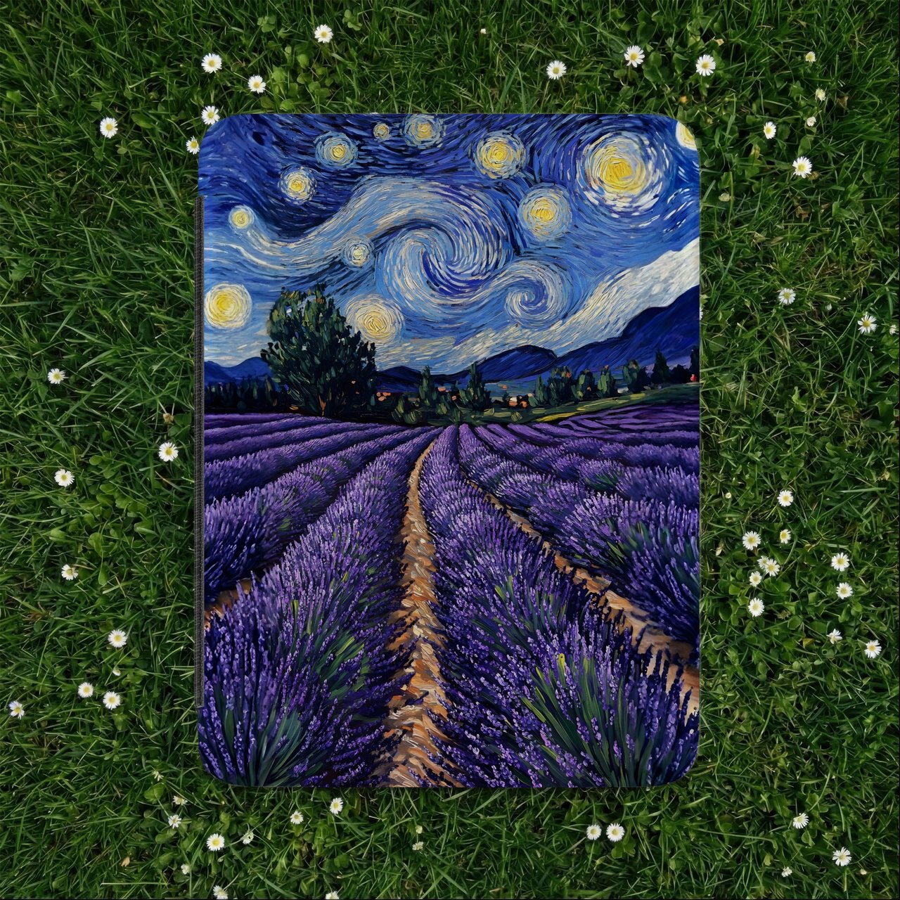Starry Night Lavender Field Kindle Case