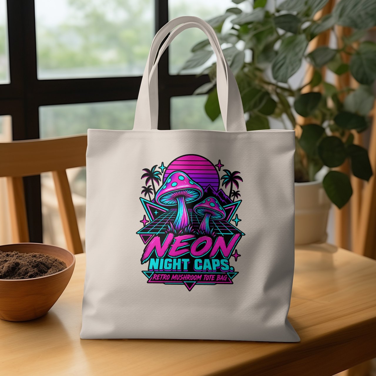 Neon Night Caps Tote Bag