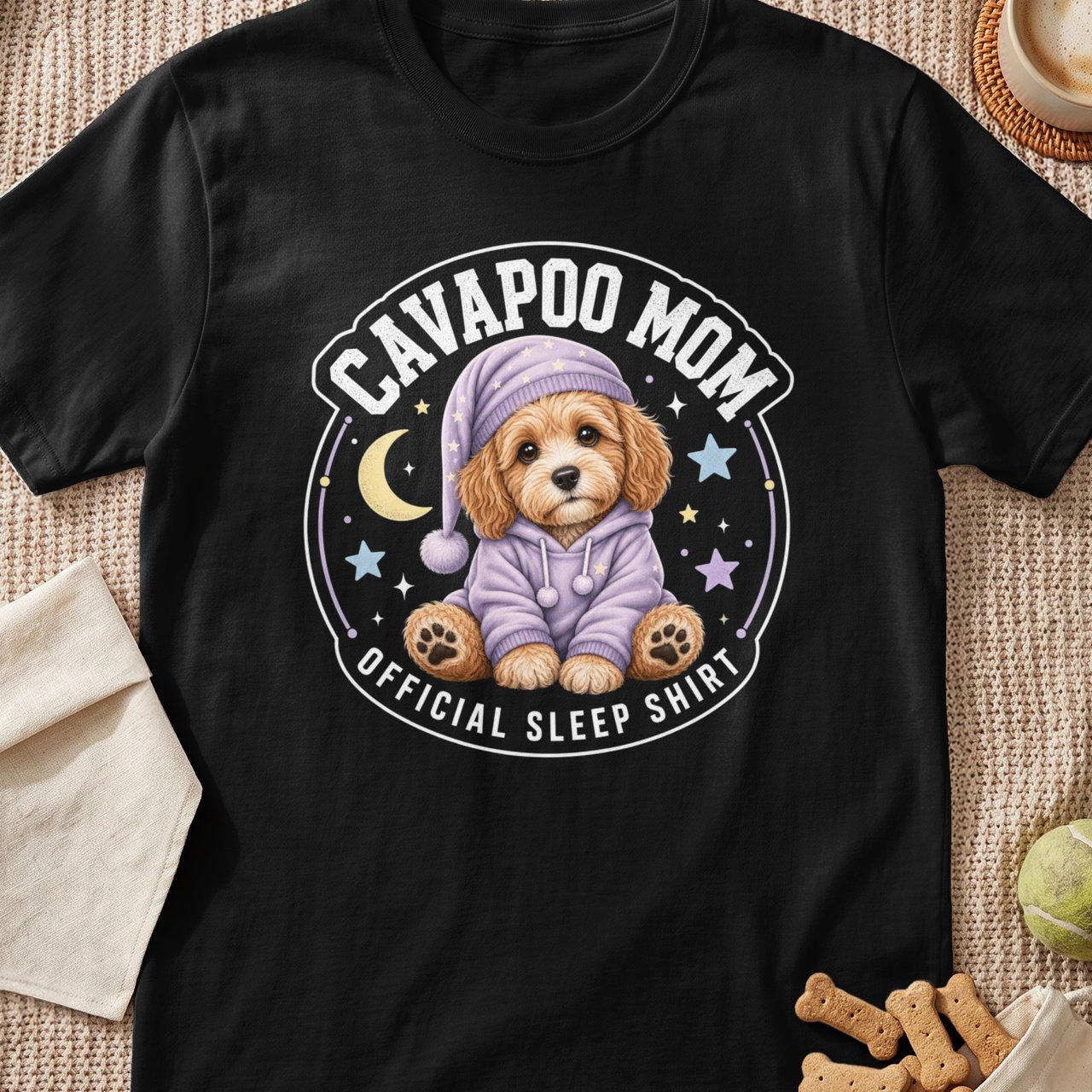 Cavapoo Mom Official Sleep T-Shirt