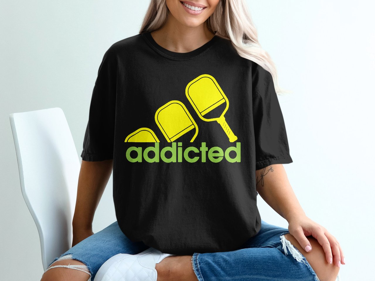 Pickleball Comfort Colors Shirt, addicted, Vintage Graphic Tee