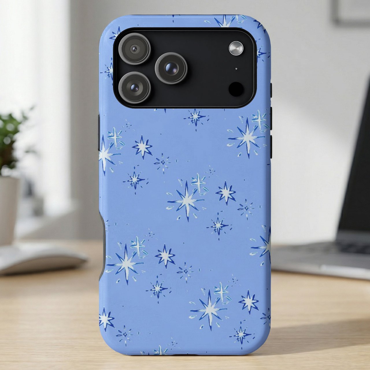 Blue Sparkle Stars MagSafe® Phone Case
