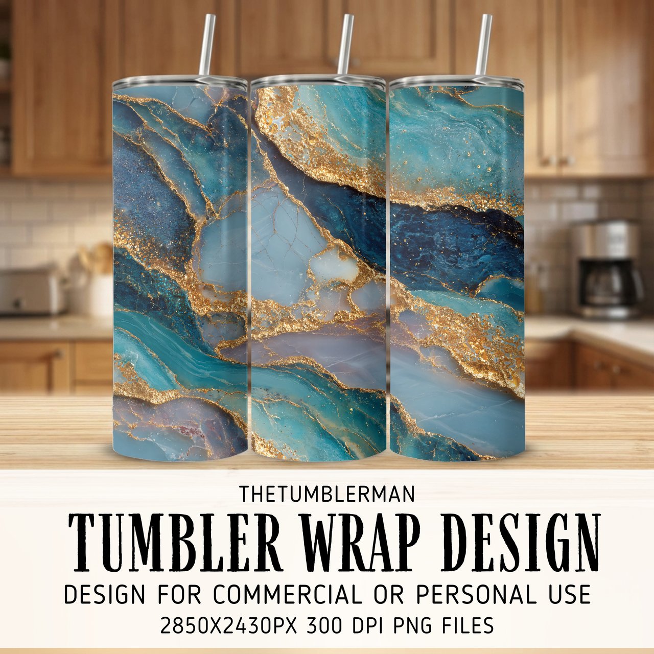 20oz Tumbler Sublimation Design, Blue Marble Gold Veins Tumbler Wrap png, Straight Tapered Tumbler Template, Digital Download