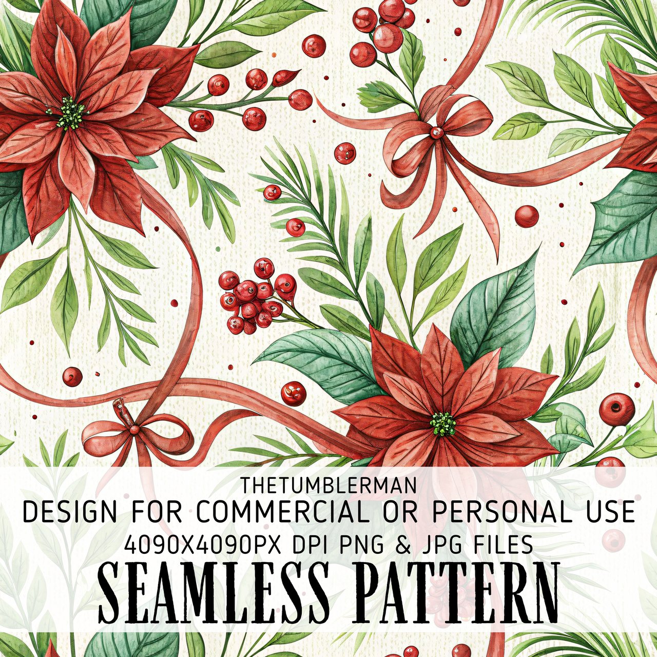 Poinsettia Tumbler, Watercolor Flower Digital Papers, Floral Junk Journal, Christmas Digital Paper, Printable Poinsettia Tumbler PNG