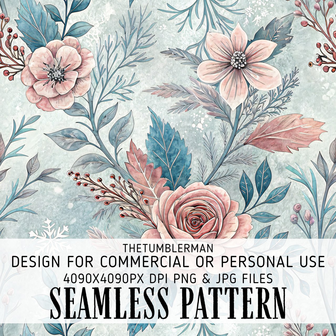 Pink Flower Tumbler Design, Floral Digital Paper, Watercolor Tumbler PNG, Scrapbooking Paper, Junk Journal, Floral Backgrounds, for