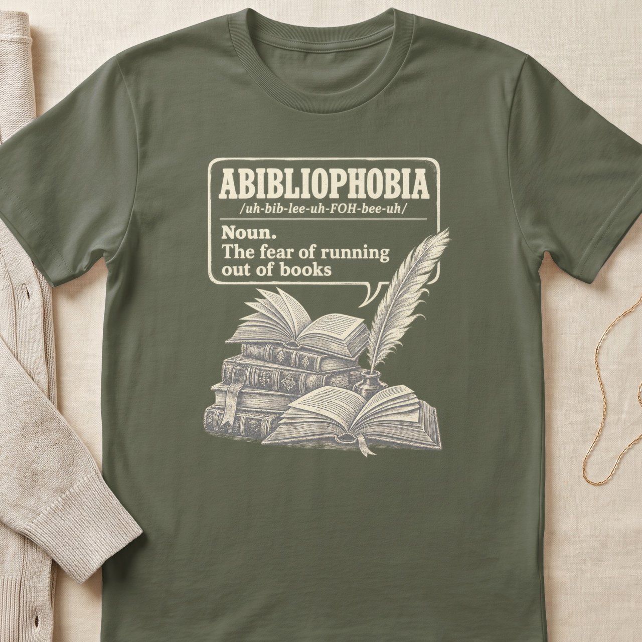 Abibliophobia Book Lover Tee